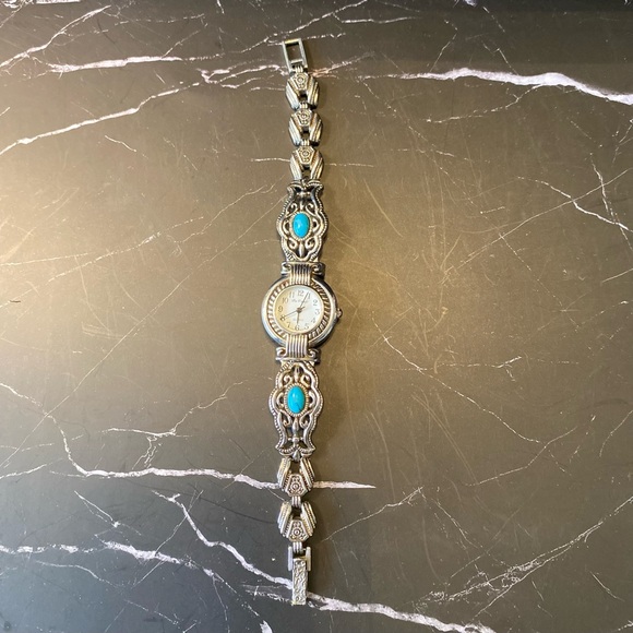 ⌚️DaVanci Southwest Style Silver and Turquoise Watch - Picture 4 of 9